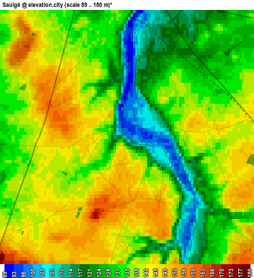 Saulgé elevation map