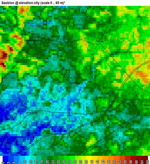 Saubion elevation map