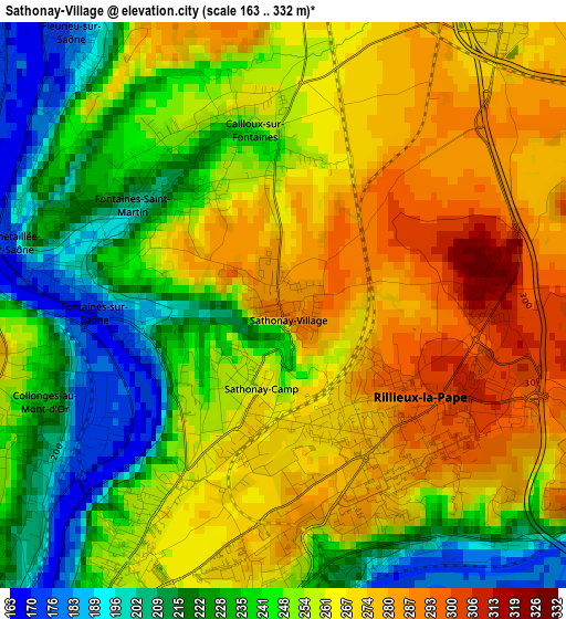 Sathonay-Village elevation map