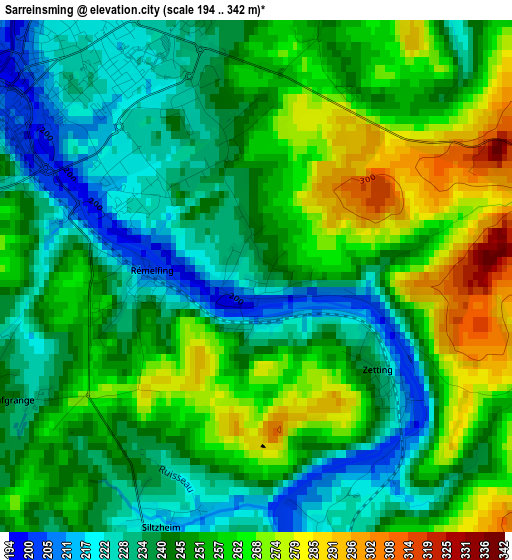 Sarreinsming elevation map