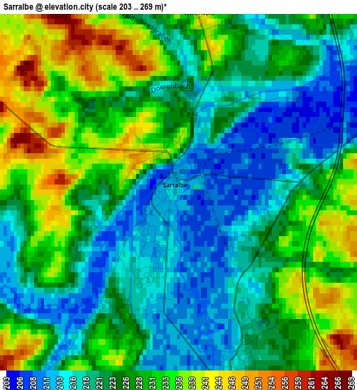 Sarralbe elevation map