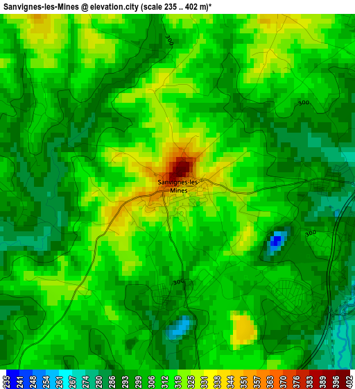 Sanvignes-les-Mines elevation map