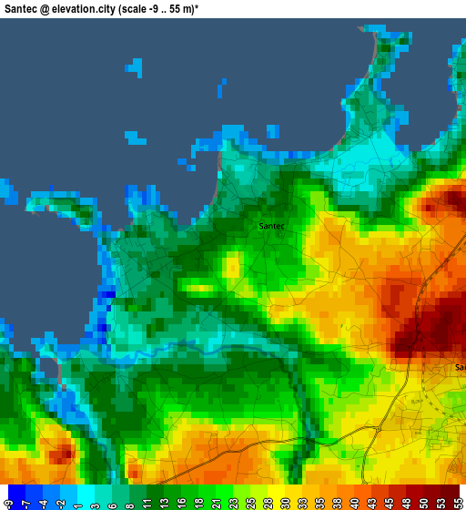 Santec elevation map