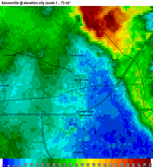 Sannerville elevation map