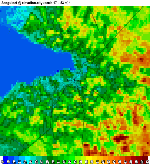 Sanguinet elevation map