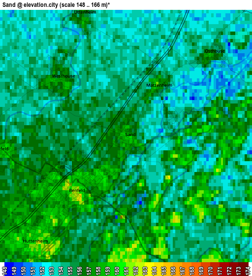 Sand elevation map