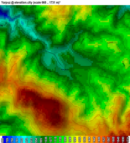 Yarpuz elevation map