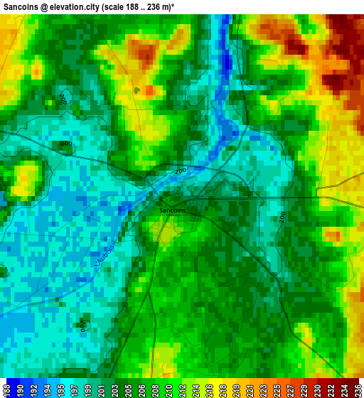 Sancoins elevation map