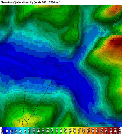 Samoëns elevation map