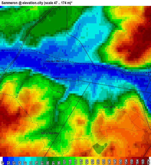 Sammeron elevation map