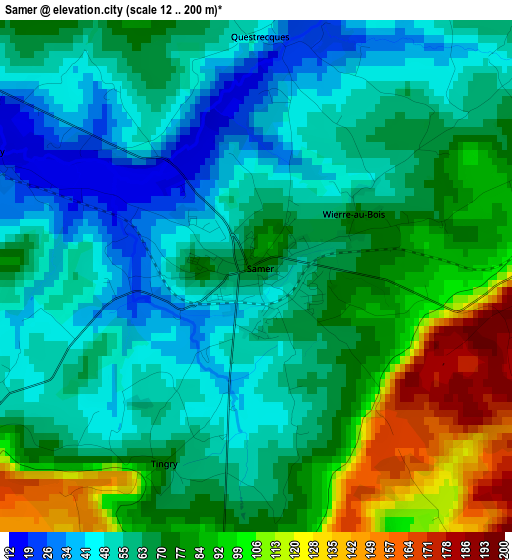 Samer elevation map