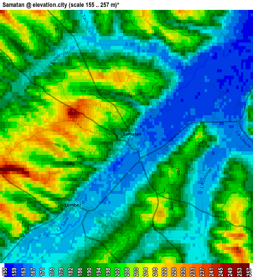 Samatan elevation map