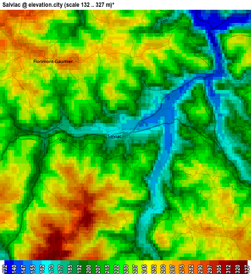 Salviac elevation map