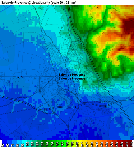 Salon-de-Provence elevation map