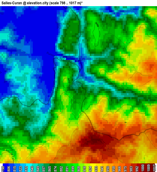 Salles-Curan elevation map