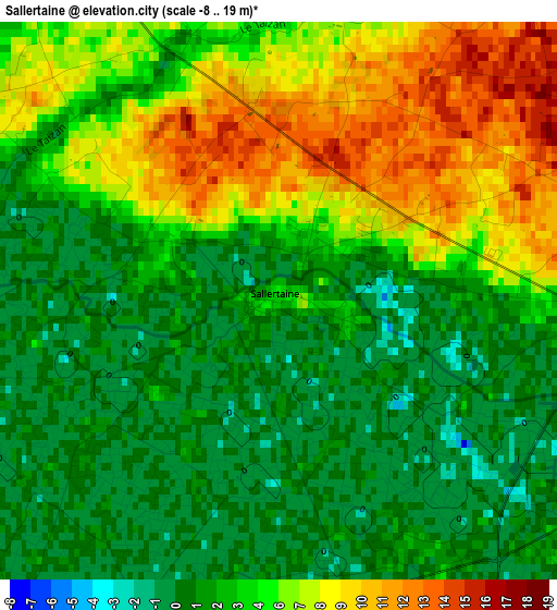 Sallertaine elevation map