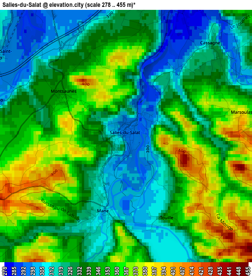 Salies-du-Salat elevation map