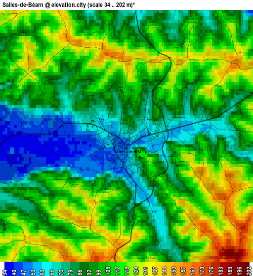 Salies-de-Béarn elevation map