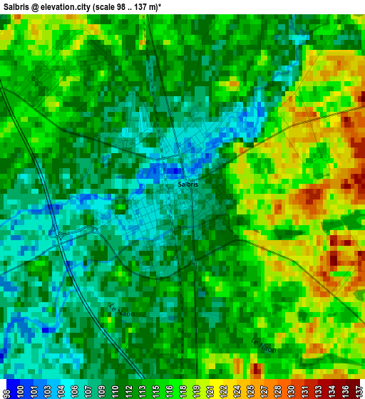 Salbris elevation map