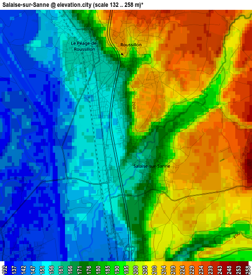 Salaise-sur-Sanne elevation map