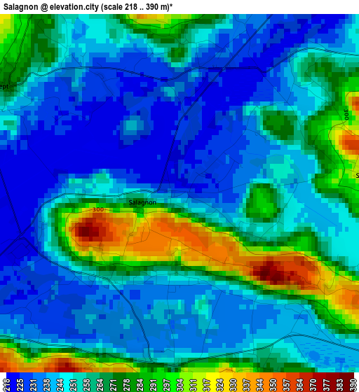 Salagnon elevation map