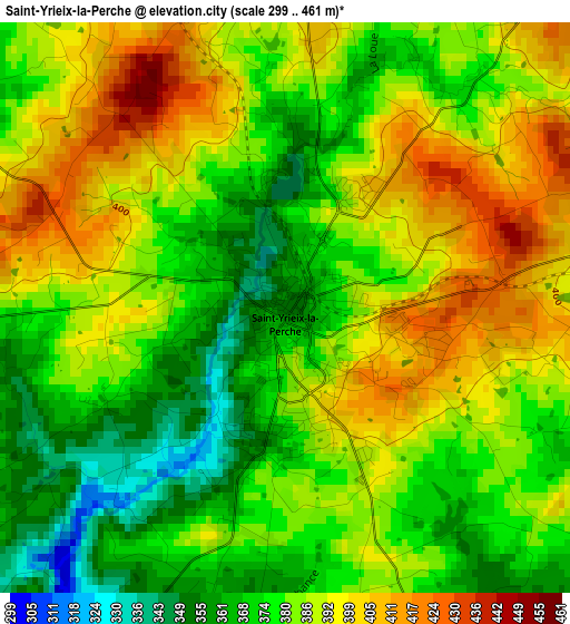 Saint-Yrieix-la-Perche elevation map