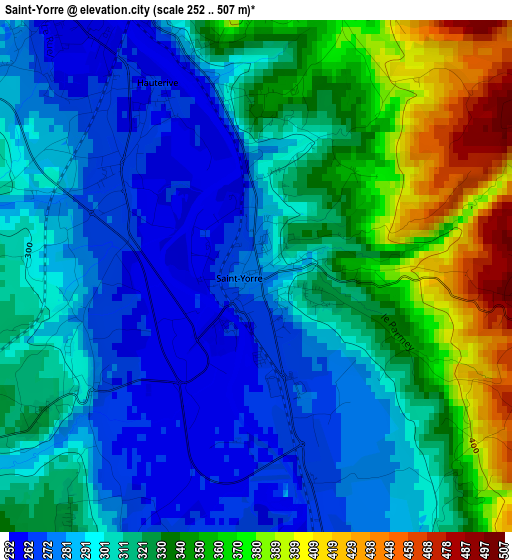 Saint-Yorre elevation map