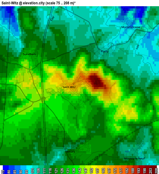 Saint-Witz elevation map