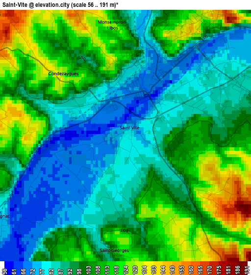 Saint-Vite elevation map