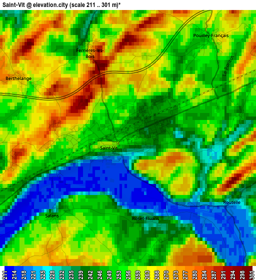 Saint-Vit elevation map