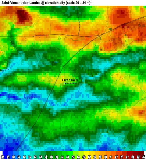 Saint-Vincent-des-Landes elevation map