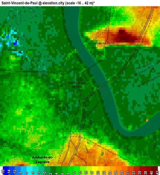 Saint-Vincent-de-Paul elevation map