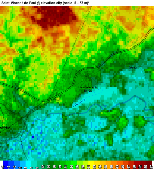 Saint-Vincent-de-Paul elevation map