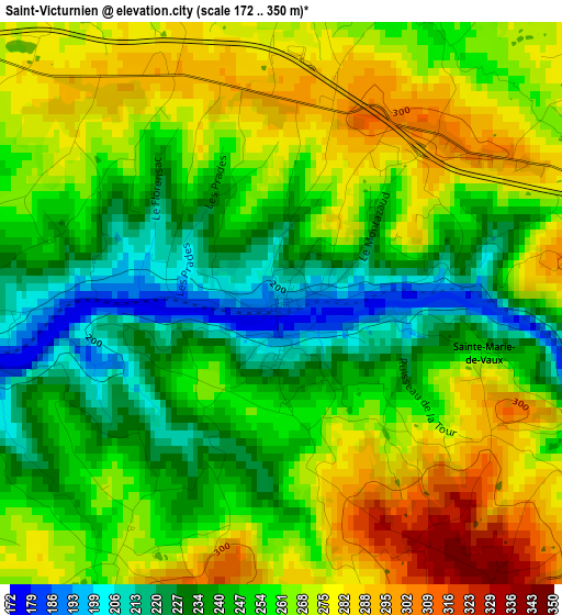 Saint-Victurnien elevation map