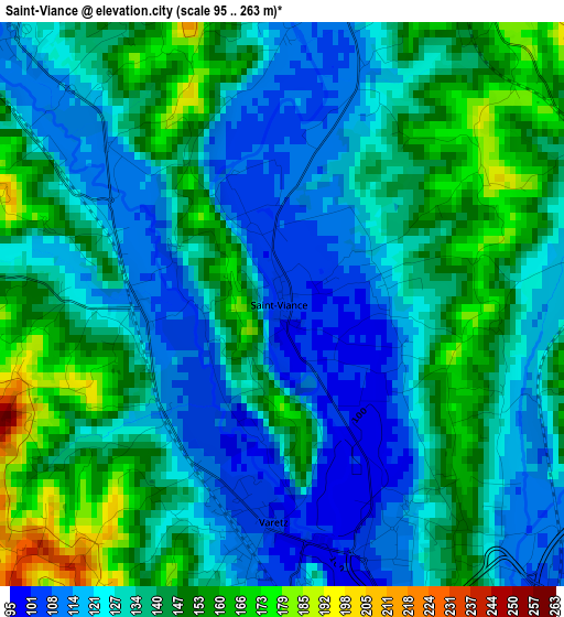 Saint-Viance elevation map