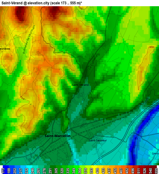 Saint-Vérand elevation map