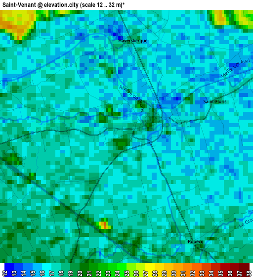 Saint-Venant elevation map