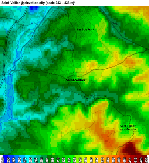 Saint-Vallier elevation map