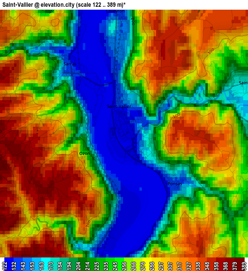 Saint-Vallier elevation map