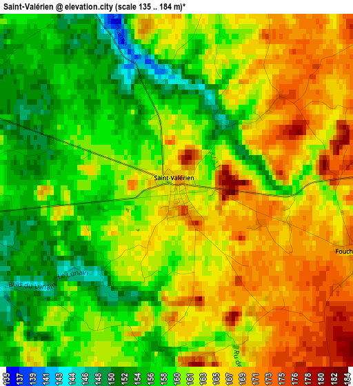 Saint-Valérien elevation map