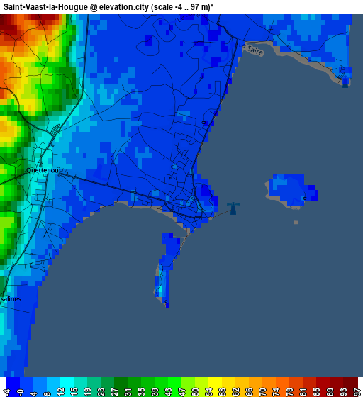 Saint-Vaast-la-Hougue elevation map
