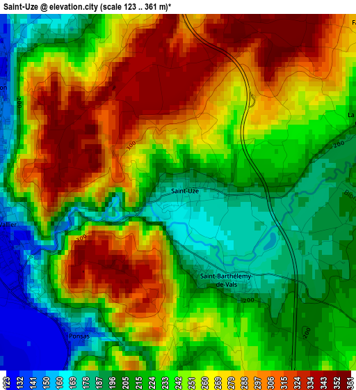 Saint-Uze elevation map