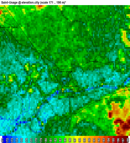 Saint-Usage elevation map