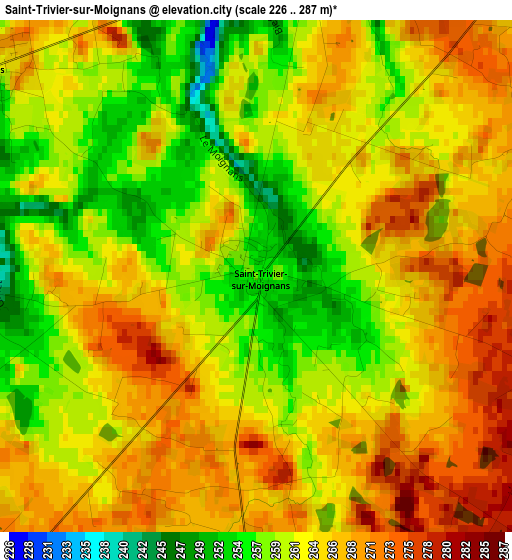 Saint-Trivier-sur-Moignans elevation map