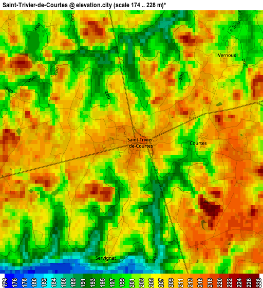 Saint-Trivier-de-Courtes elevation map