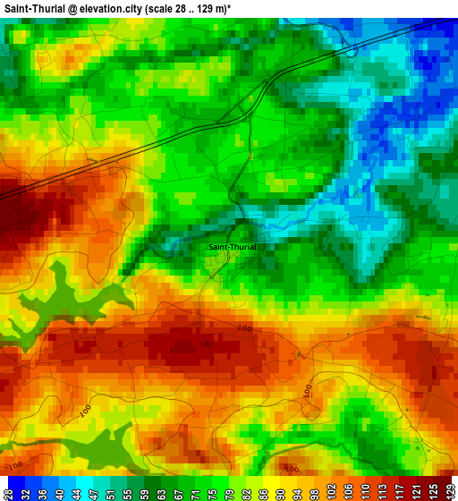 Saint-Thurial elevation map