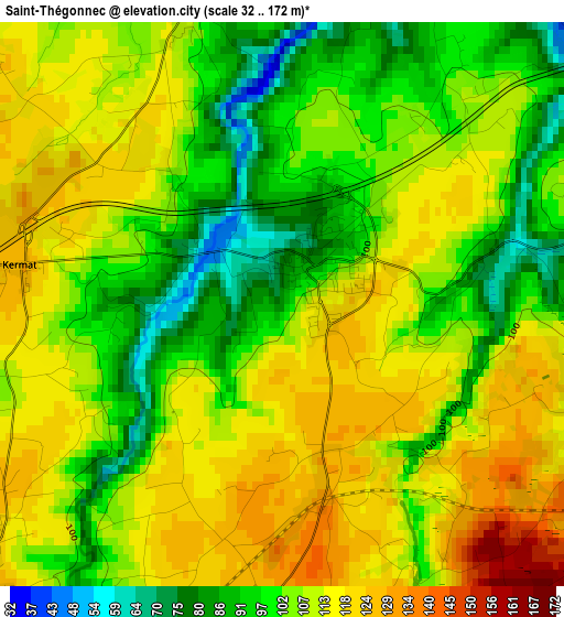 Saint-Thégonnec elevation map