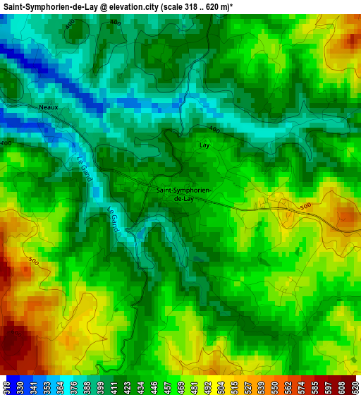 Saint-Symphorien-de-Lay elevation map