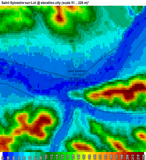 Saint-Sylvestre-sur-Lot elevation map