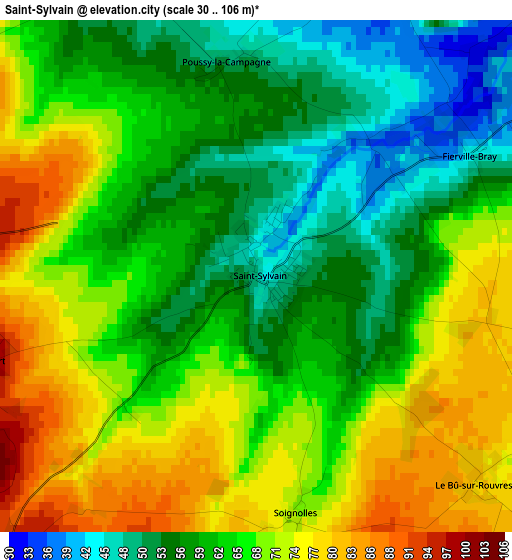 Saint-Sylvain elevation map